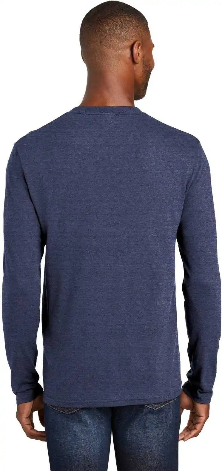 Port & Company Pc455ls Long Sleeve Fan Favorite Blend Tee Team Navy Heather