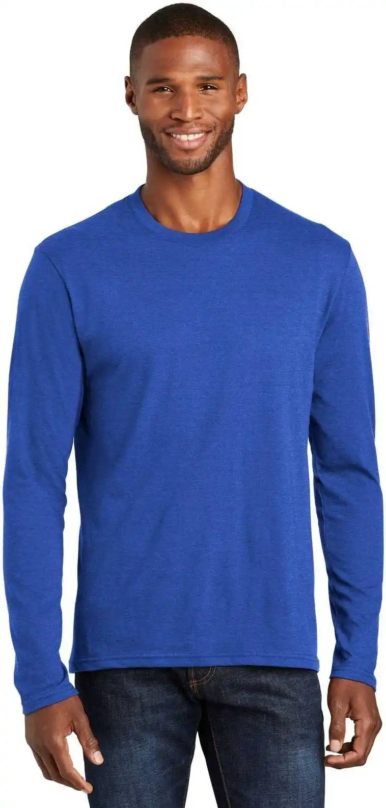 Port & Company Pc455ls Long Sleeve Fan Favorite Blend Tee - True Royal Heather