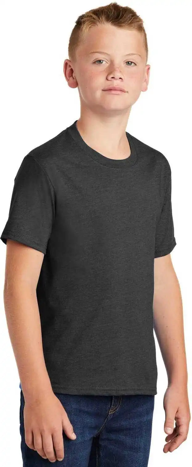 Port &amp; Company Pc455y Youth Fan Favorite Blend Tee Black Heather