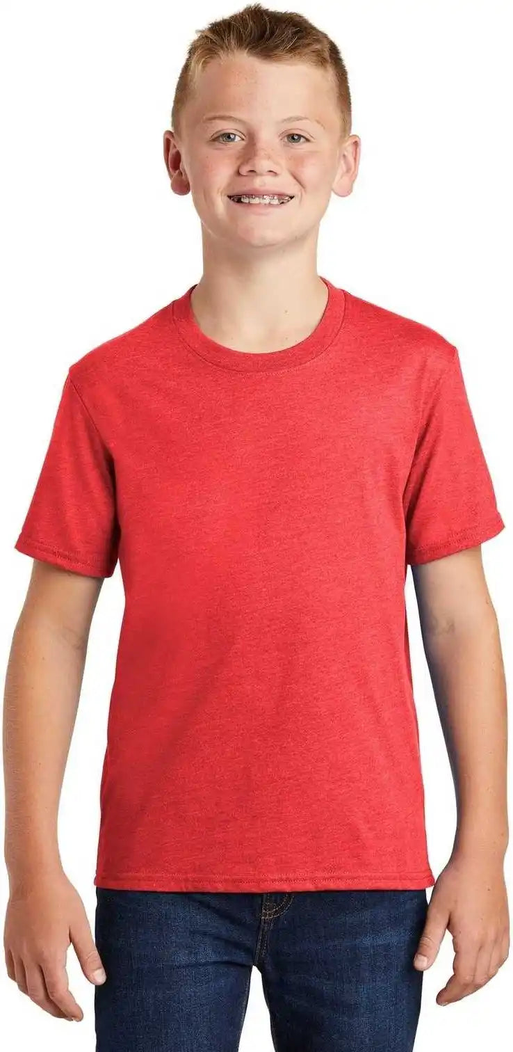 Port & Company Pc455y Youth Fan Favorite Blend Tee Bright Red Heather