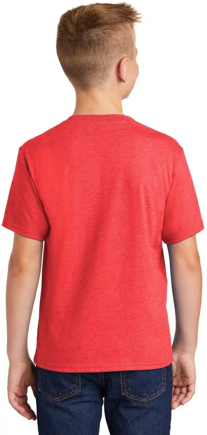 Port & Company Pc455y Youth Fan Favorite Blend Tee Bright Red Heather