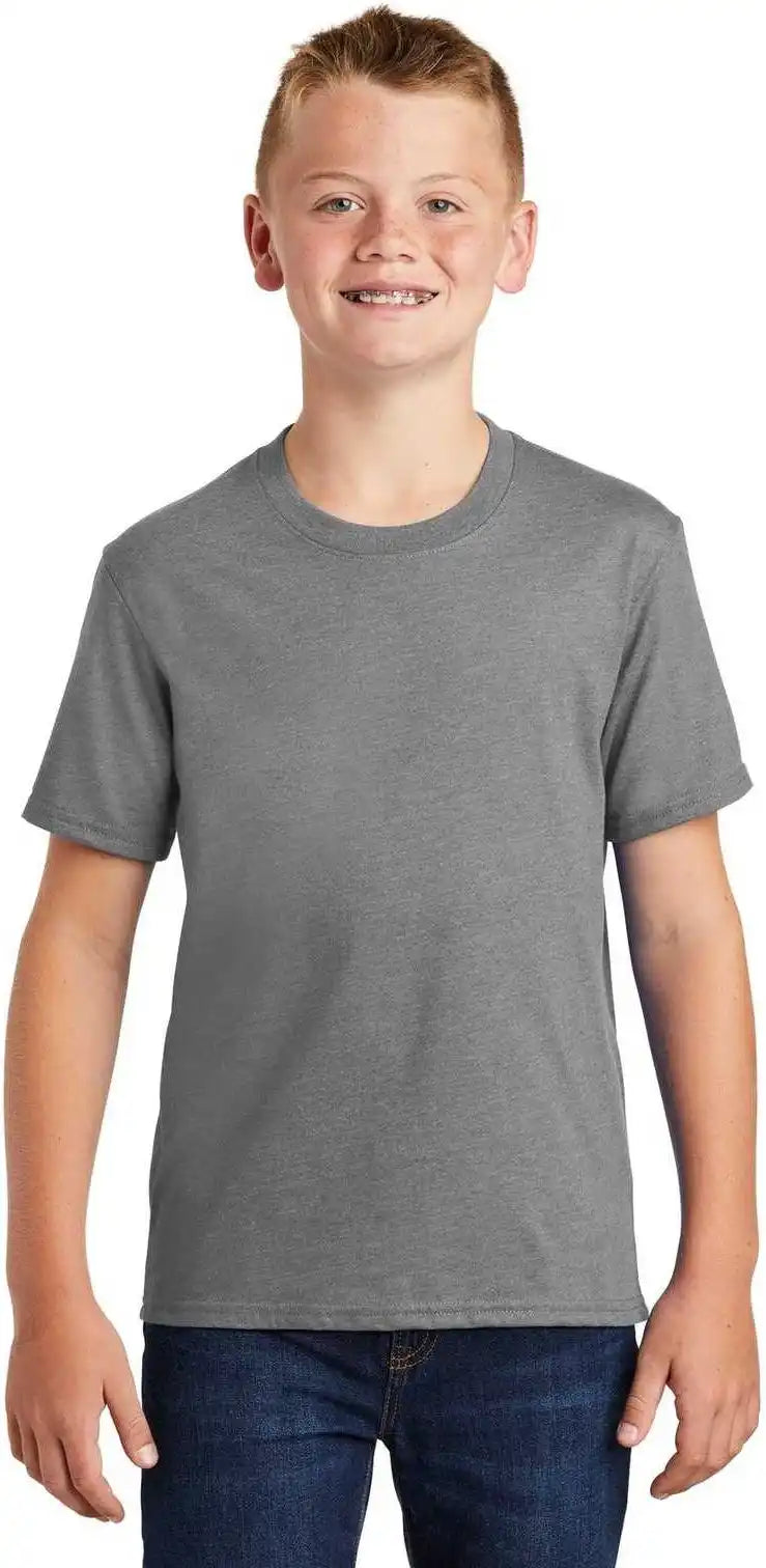 Port &amp; Company Pc455y Youth Fan Favorite Blend Tee Graphite Heather