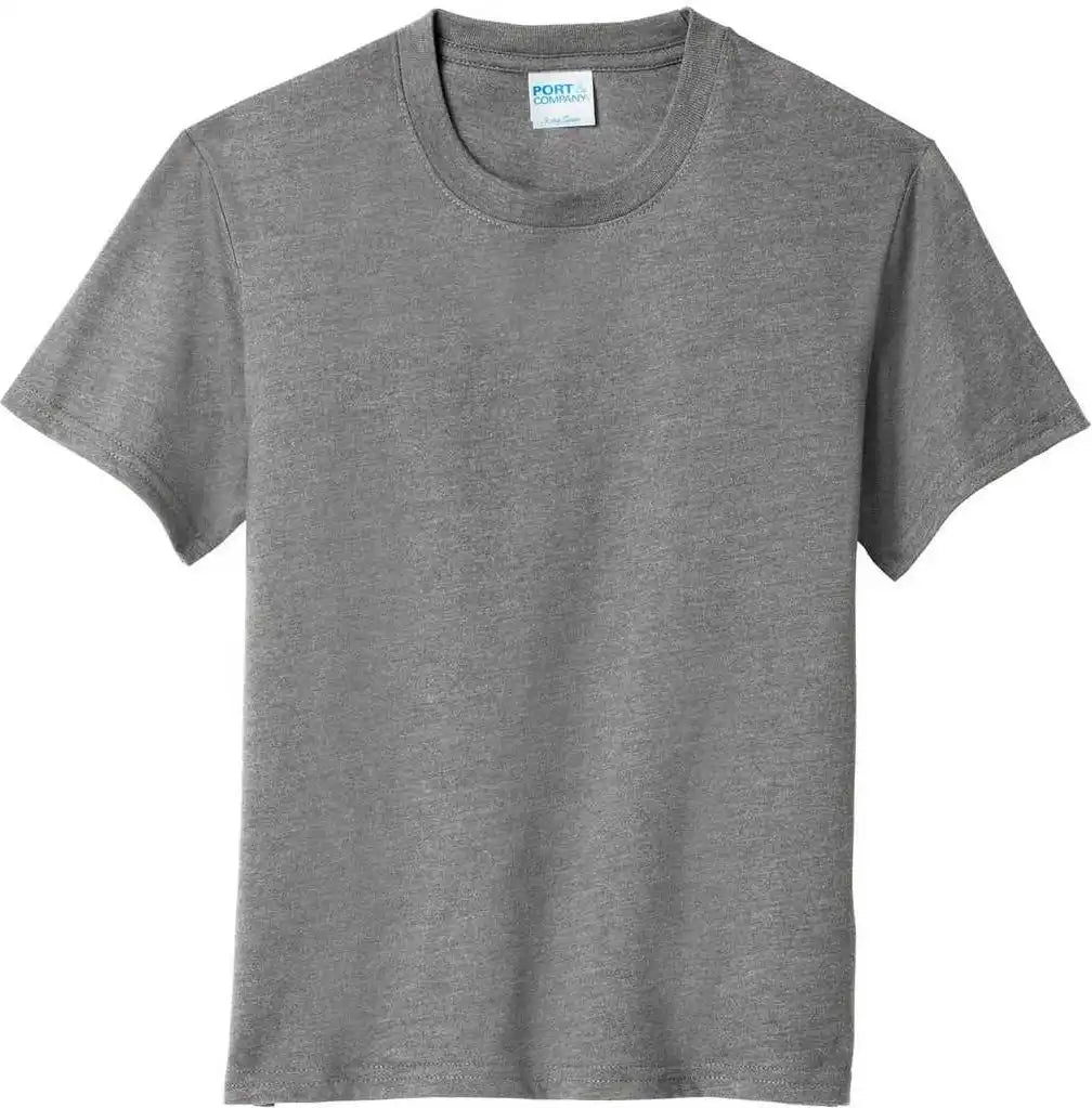 Port &amp; Company Pc455y Youth Fan Favorite Blend Tee Graphite Heather