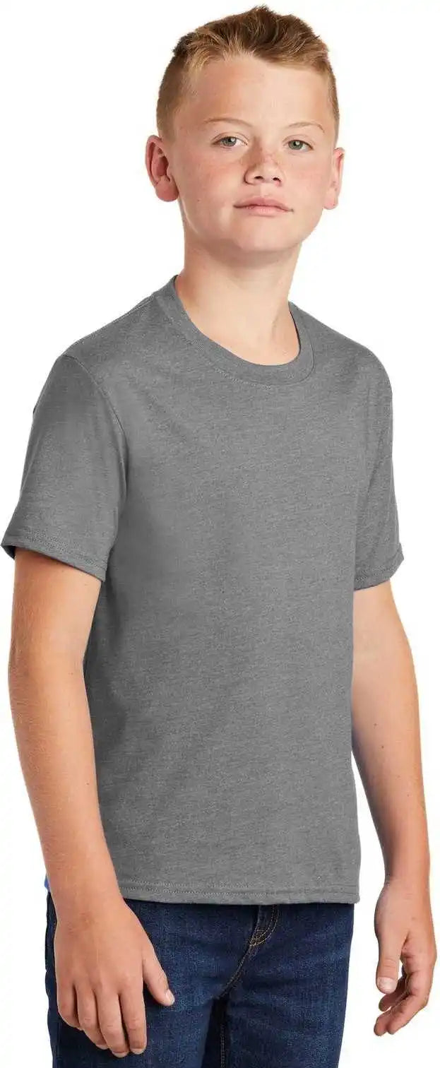 Port &amp; Company Pc455y Youth Fan Favorite Blend Tee Graphite Heather