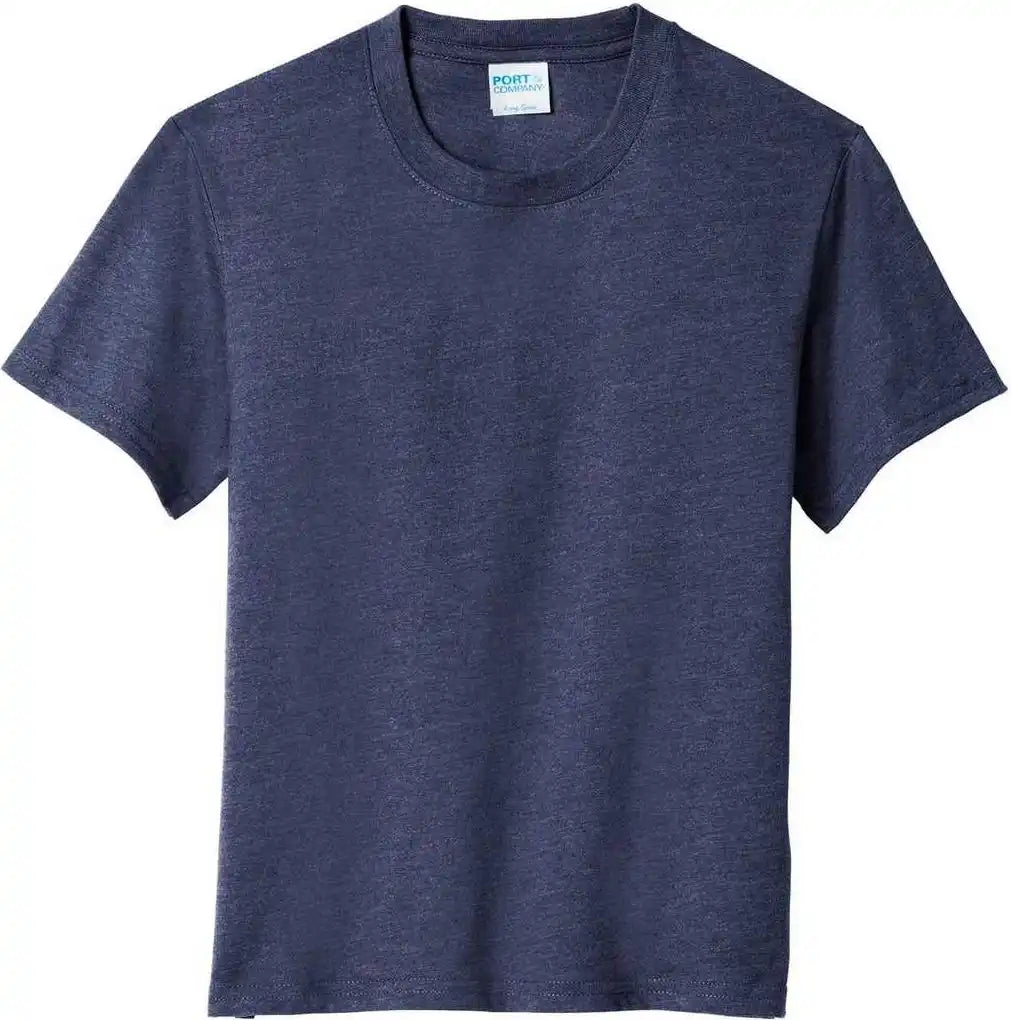 Port &amp; Company Pc455y Youth Fan Favorite Blend Tee Team Navy Heather