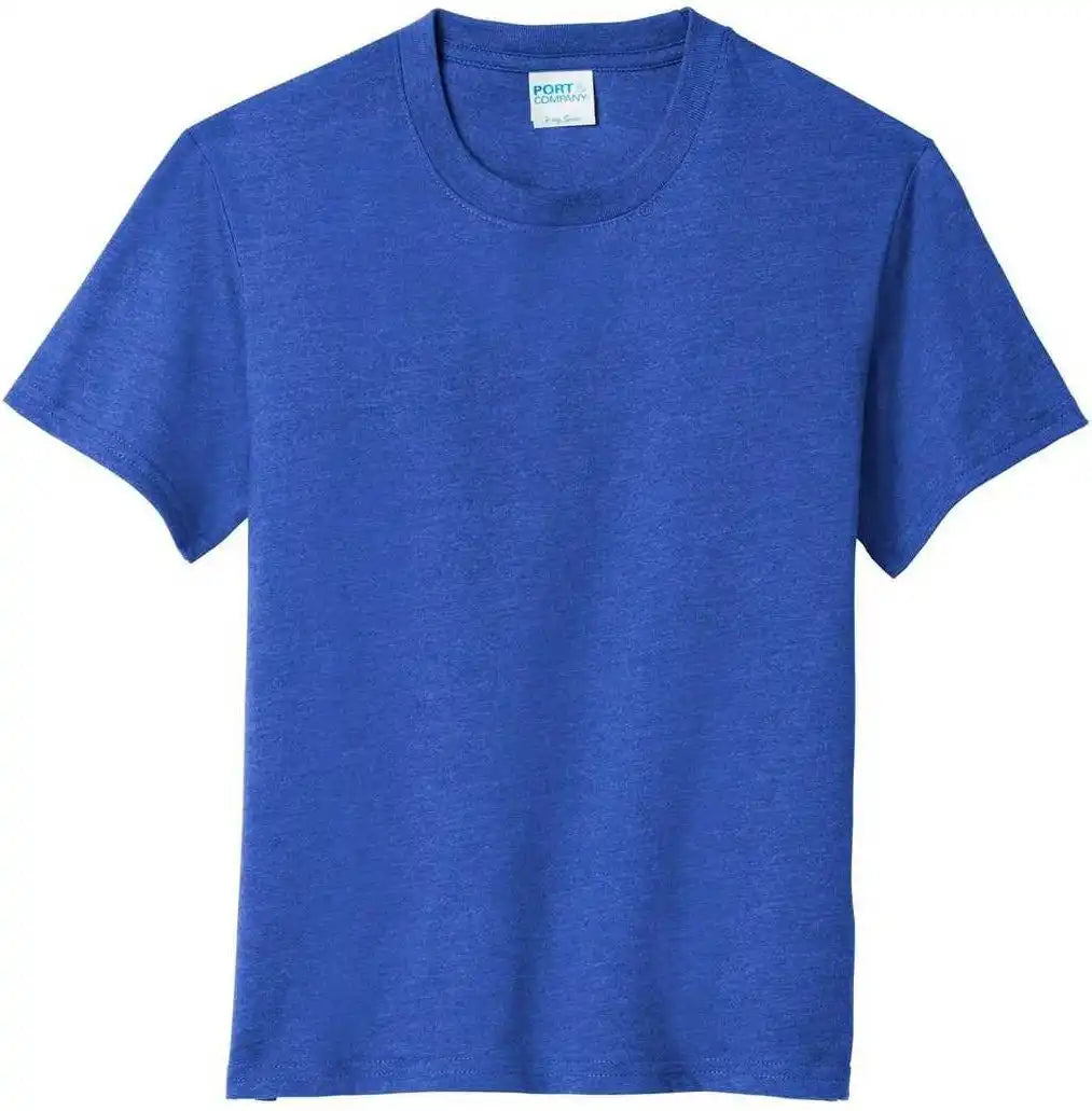 Port &amp; Company Pc455y Youth Fan Favorite Blend Tee True Royal Heather