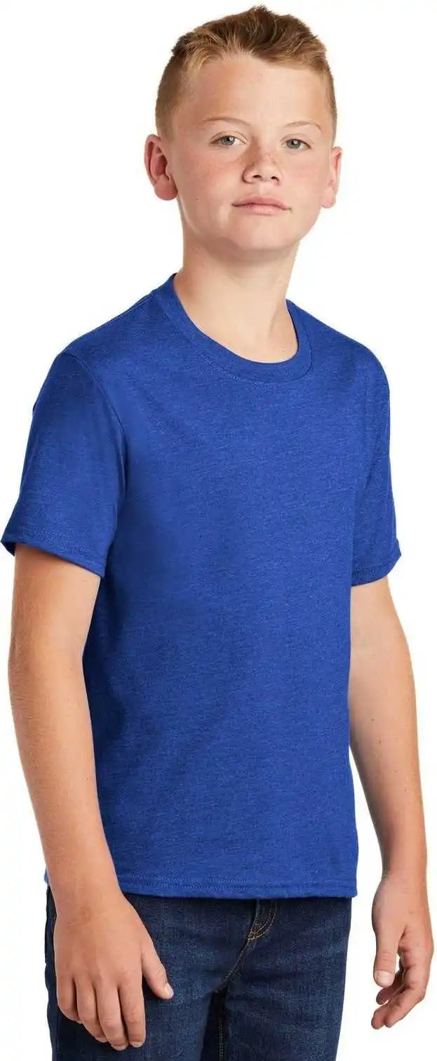 Port &amp; Company Pc455y Youth Fan Favorite Blend Tee True Royal Heather