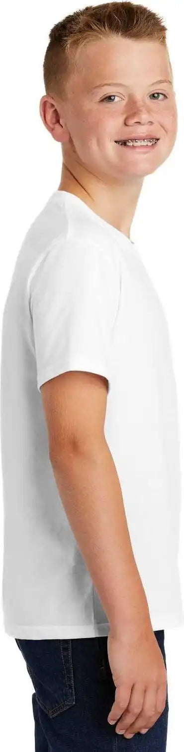 Port &amp; Company Pc455y Youth Fan Favorite Blend Tee White