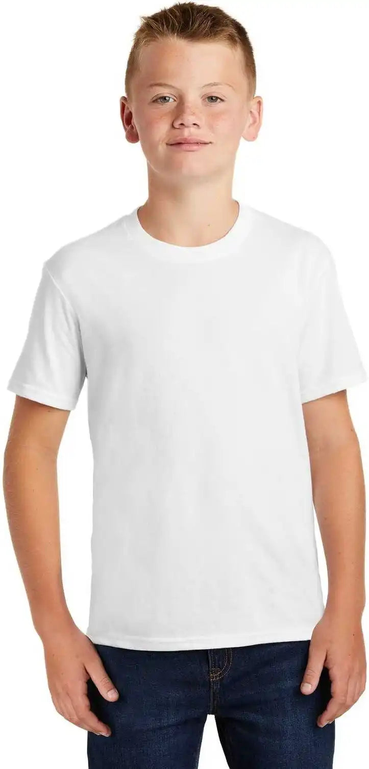 Port &amp; Company Pc455y Youth Fan Favorite Blend Tee White
