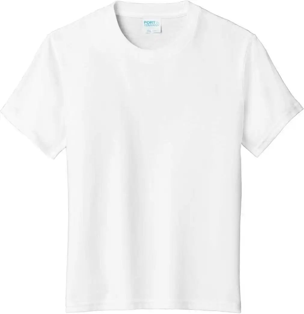 Port &amp; Company Pc455y Youth Fan Favorite Blend Tee White