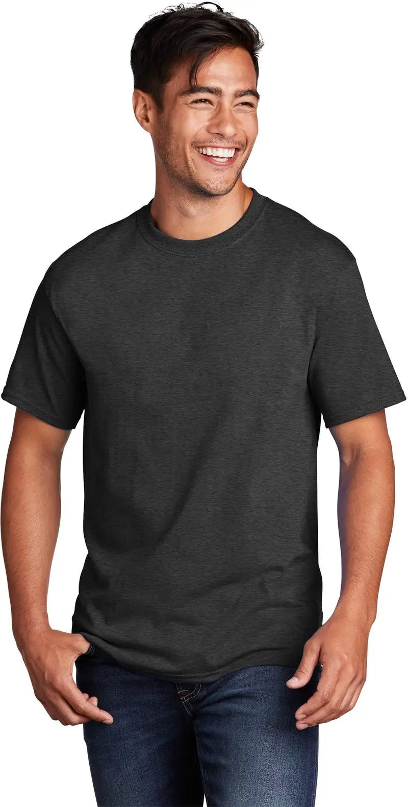 Port & Company Pc54 co Core Cotton Tee - Black Heather - Adult s