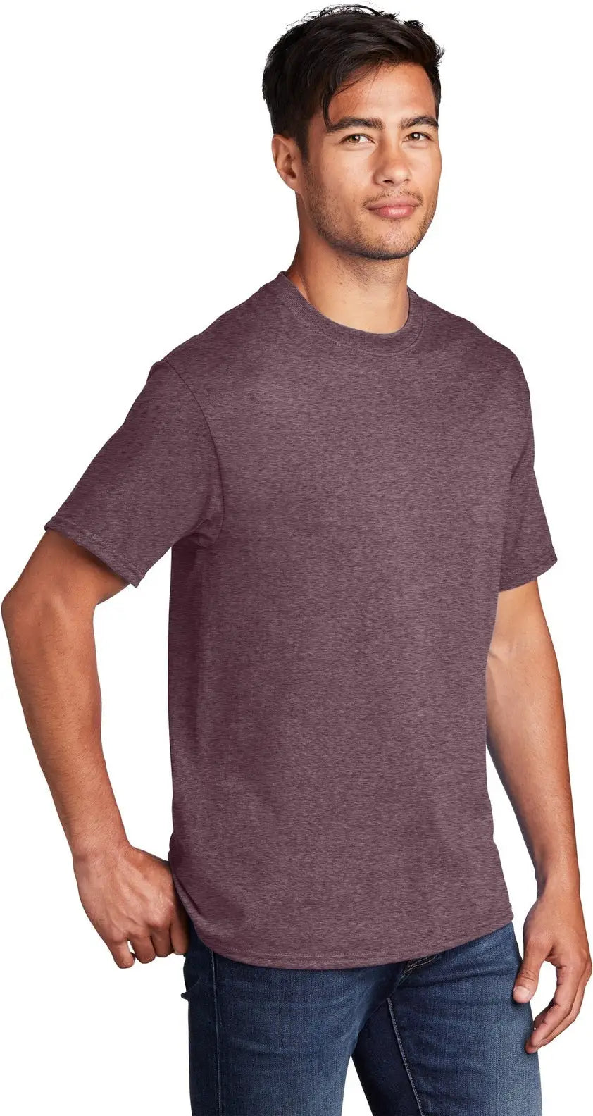 Port & Company Pc54 co Core Cotton Tee - Heather Athletic Maroon