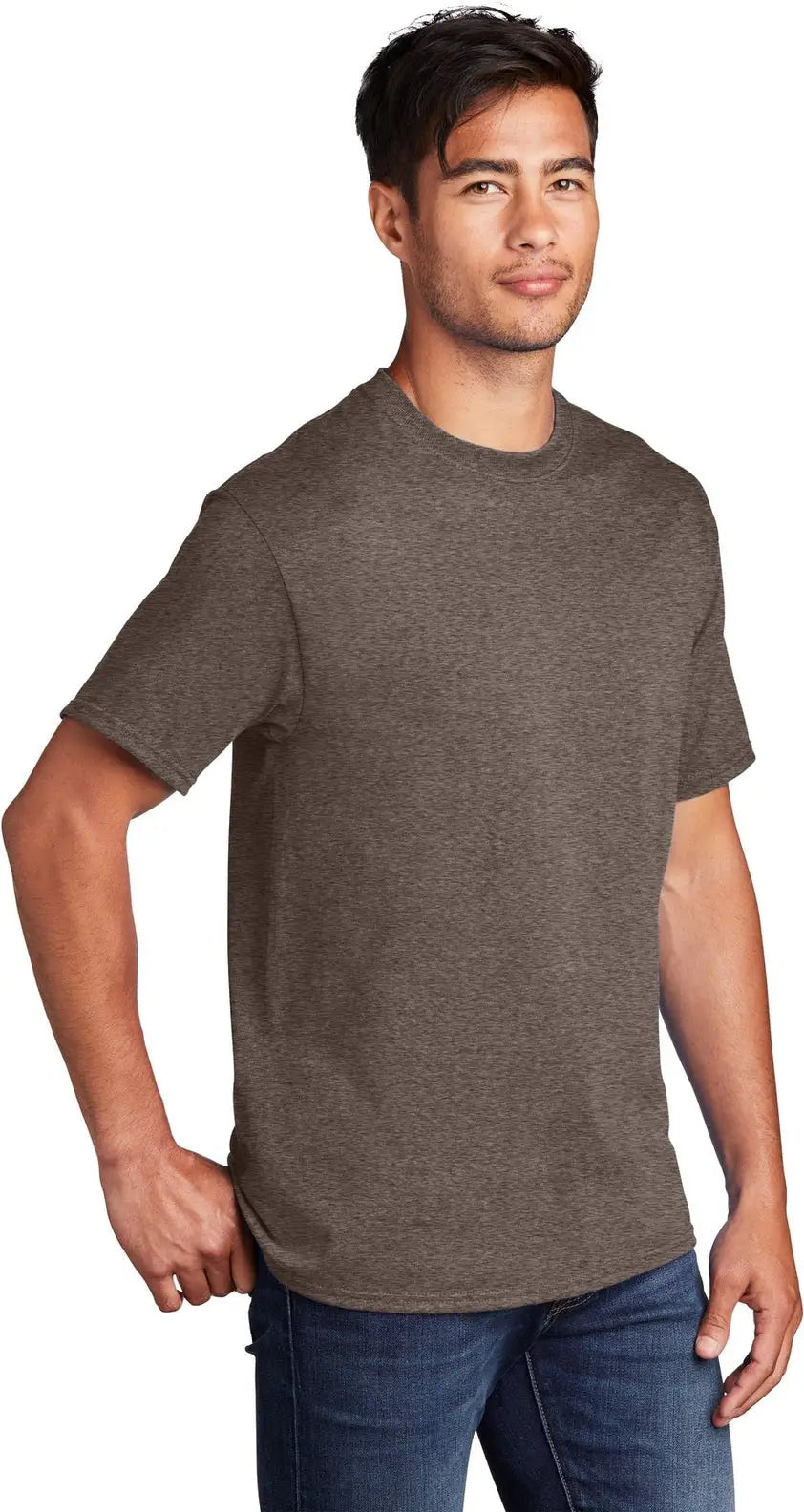 Port & Company Pc54 co Core Cotton Tee - Heather Dark Chocolate Brown