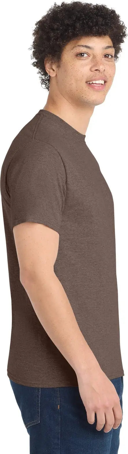 Port & Company Pc54 co Core Cotton Tee - Heather Dark Chocolate Brown