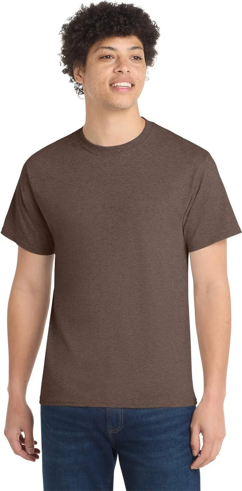 Port & Company Pc54 co Core Cotton Tee - Heather Dark Chocolate Brown - Adult s