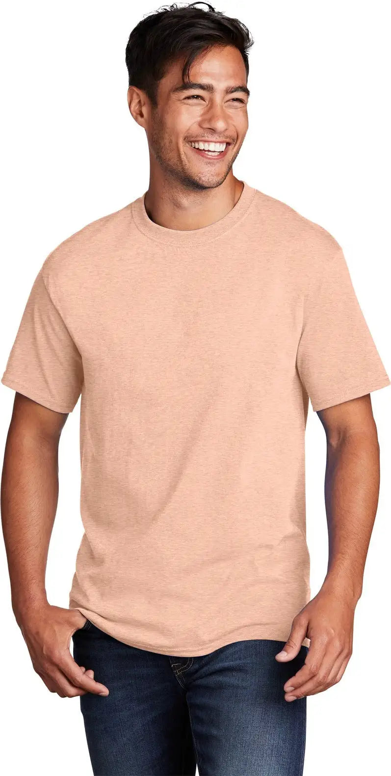 Port & Company Pc54 co Core Cotton Tee - Heathered Dusty Peach - Adult s