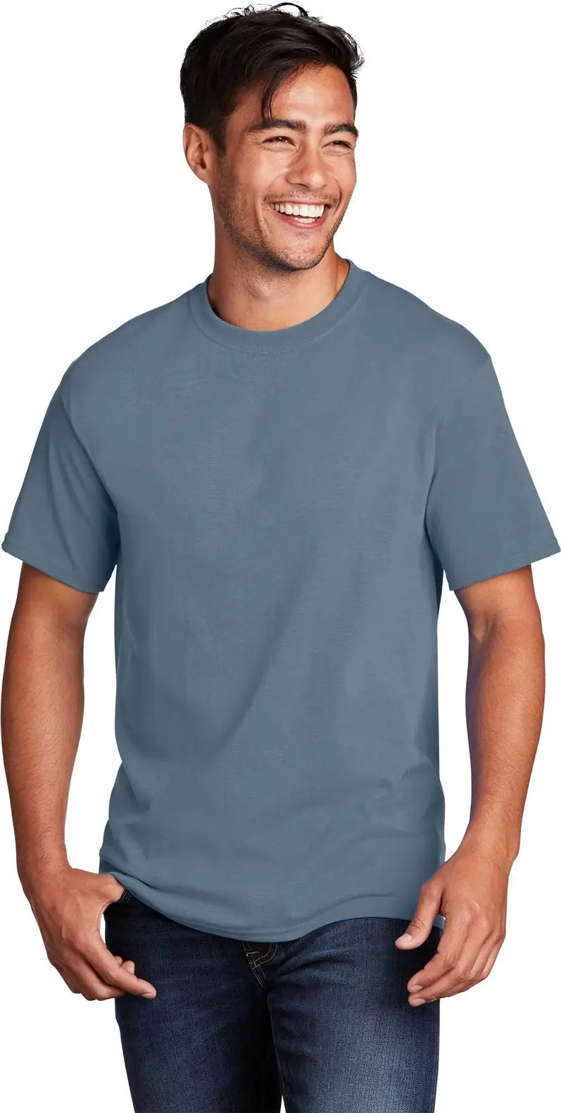 Port & Company Pc54 co Core Cotton Tee - Stonewashed Blue - Adult s