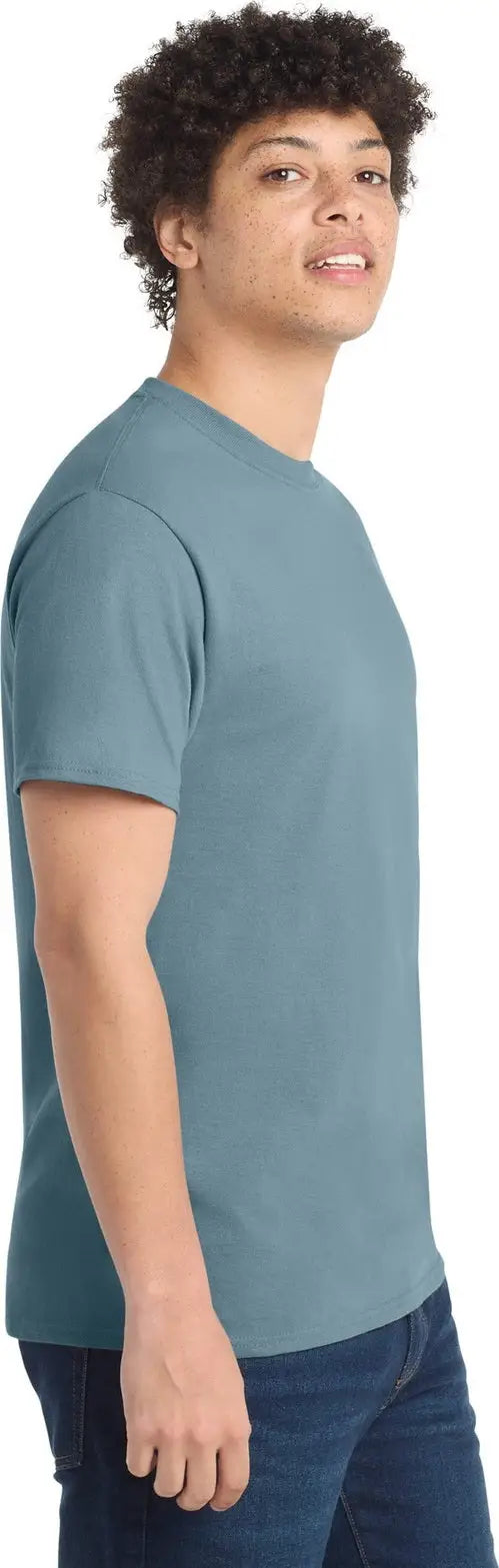 Port & Company Pc54 co Core Cotton Tee - Stonewashed Blue