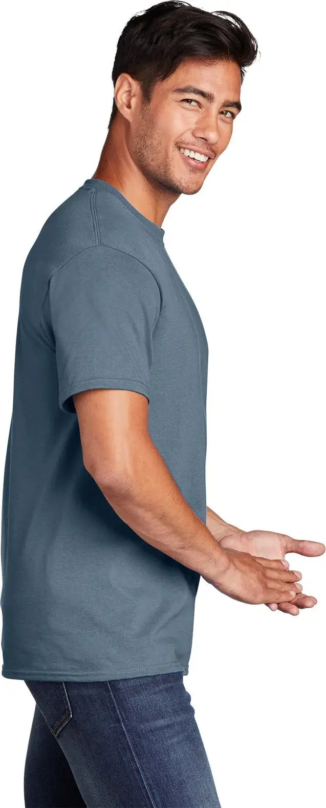 Port & Company Pc54 co Core Cotton Tee - Stonewashed Blue