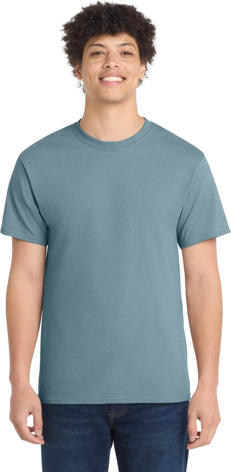 Port & Company Pc54 co Core Cotton Tee - Stonewashed Blue