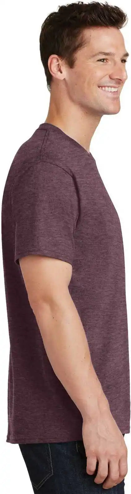 Port &amp; Company Pc54 Core Cotton Tee Heather Athletic Maroon