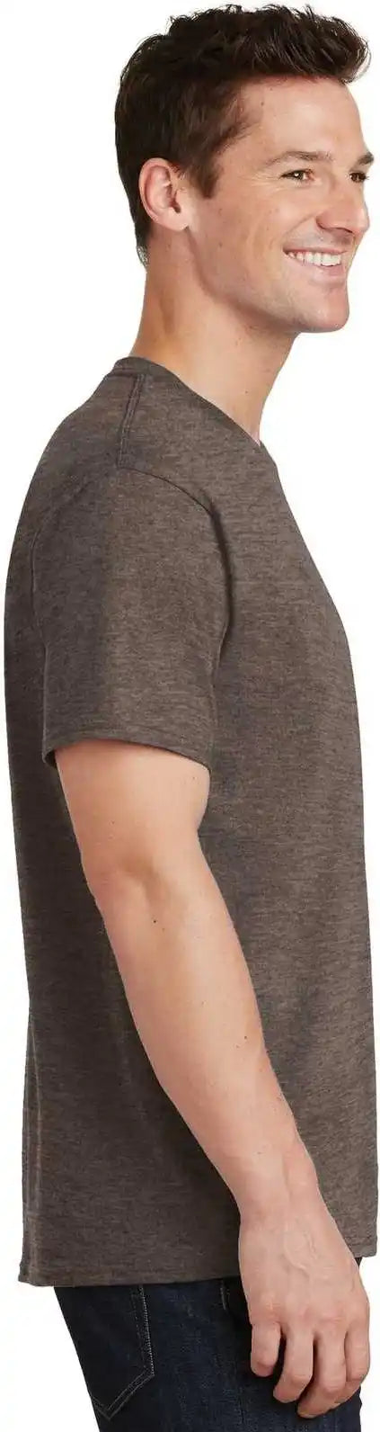 Port &amp; Company Pc54 Core Cotton Tee Heather Dark Chocolate Brown