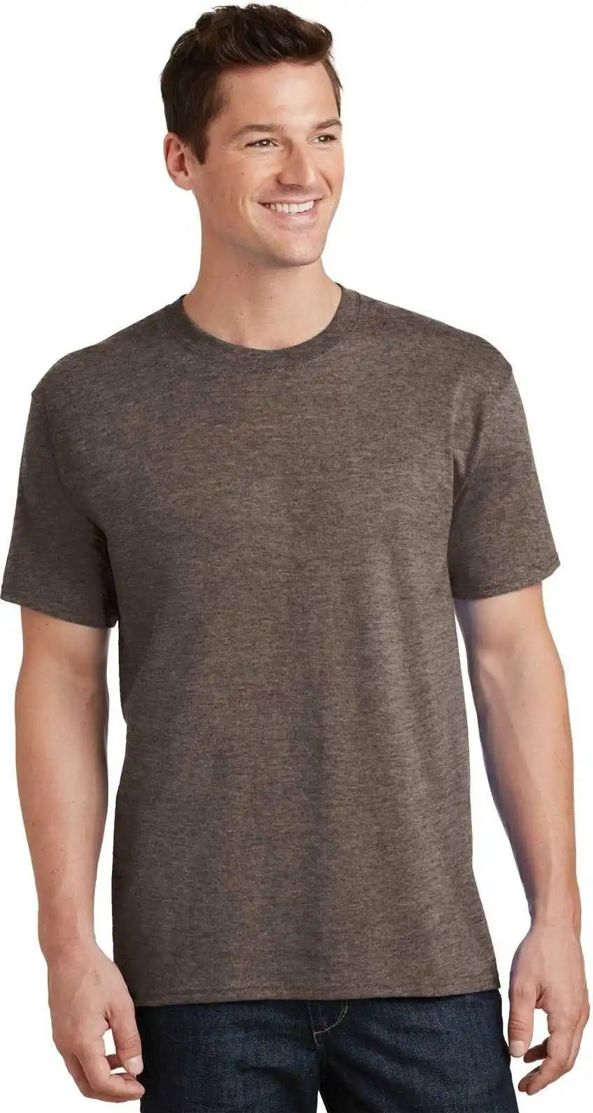 Port &amp; Company Pc54 Core Cotton Tee Heather Dark Chocolate Brown