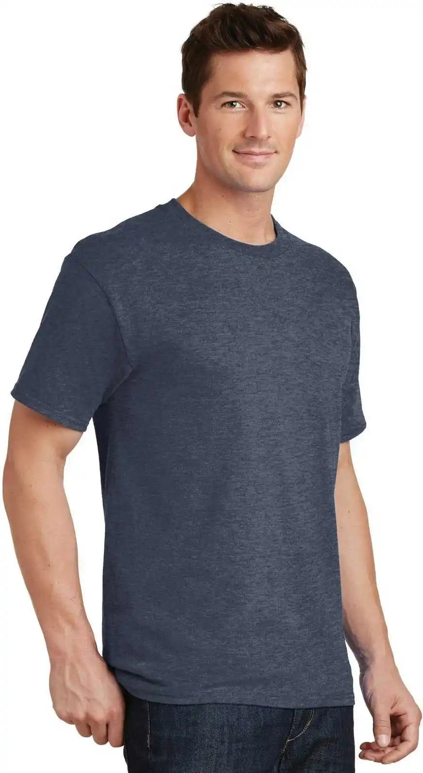 Port &amp; Company Pc54 Core Cotton Tee Heather Navy