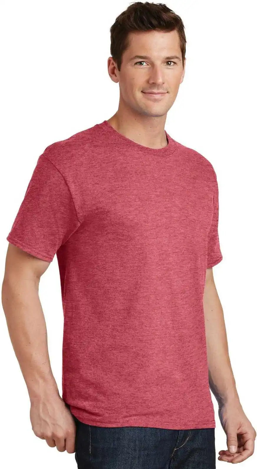Port &amp; Company Pc54 Core Cotton Tee Heather Red