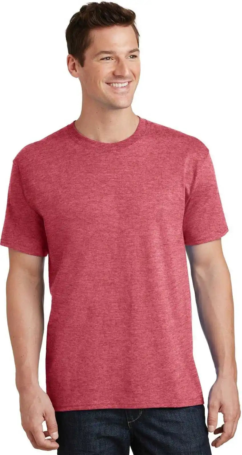 Port & Company Pc54 Core Cotton Tee Heather Red
