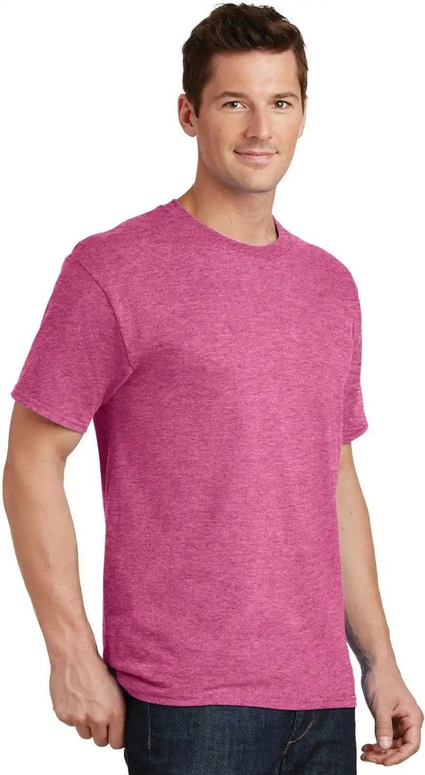 Port &amp; Company Pc54 Core Cotton Tee Heather Sangria