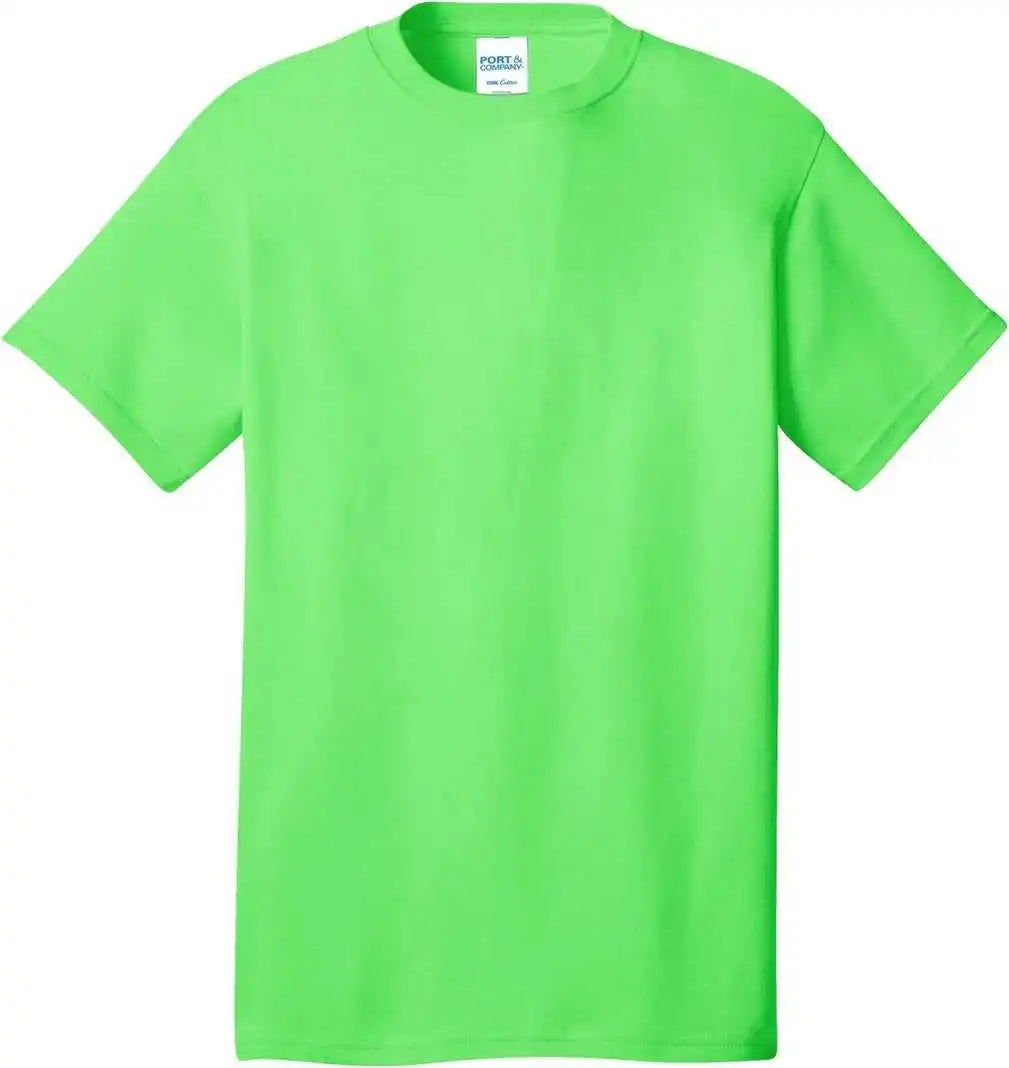 Port &amp; Company Pc54 Core Cotton Tee Neon Green