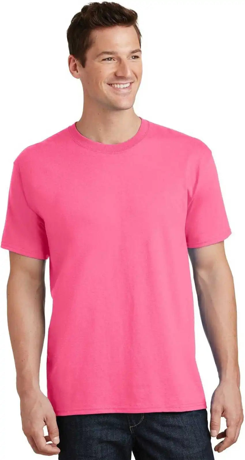 Port & Company Pc54 Core Cotton Tee Neon Pink