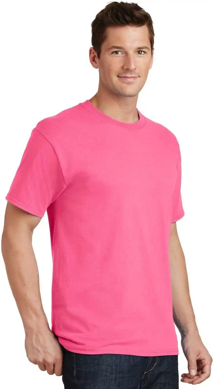 Port &amp; Company Pc54 Core Cotton Tee Neon Pink