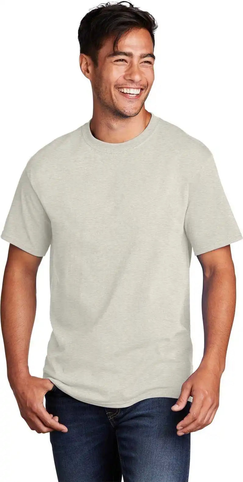 Port &amp; Company Pc54 Core Cotton Tee Oatmeal Heather