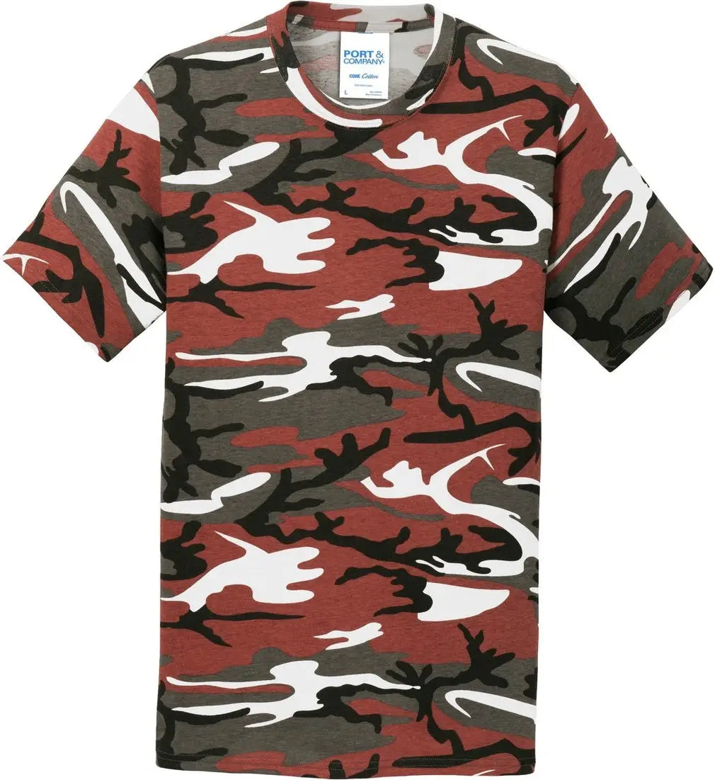 Port & Company Pc54c co Core Cotton Camo Tee - Red