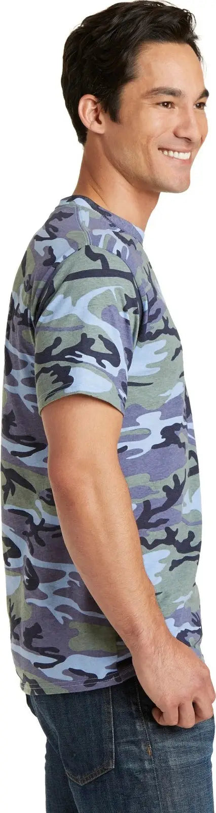 Port & Company Pc54c co Core Cotton Camo Tee - Woodland Blue