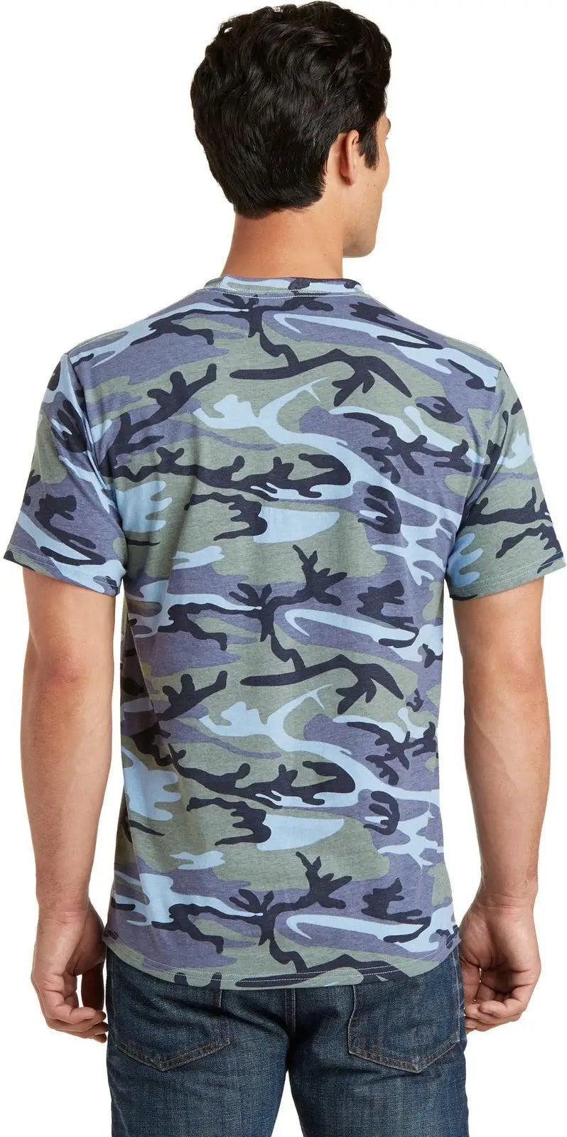 Port & Company Pc54c co Core Cotton Camo Tee - Woodland Blue