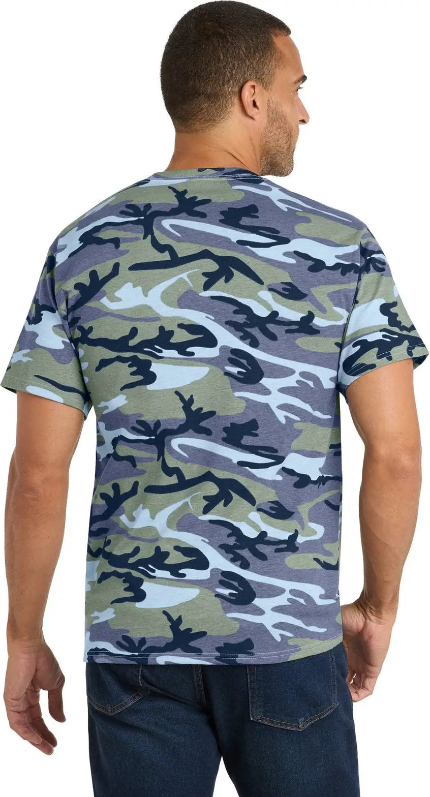 Port & Company Pc54c co Core Cotton Camo Tee - Woodland Blue