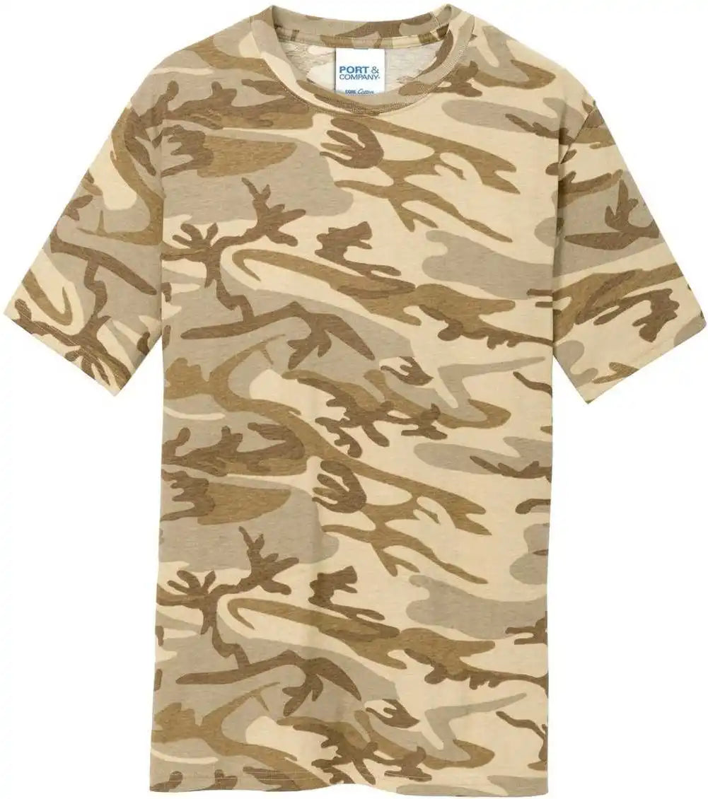 Port &amp; Company Pc54c Core Cotton Camo Tee Desert