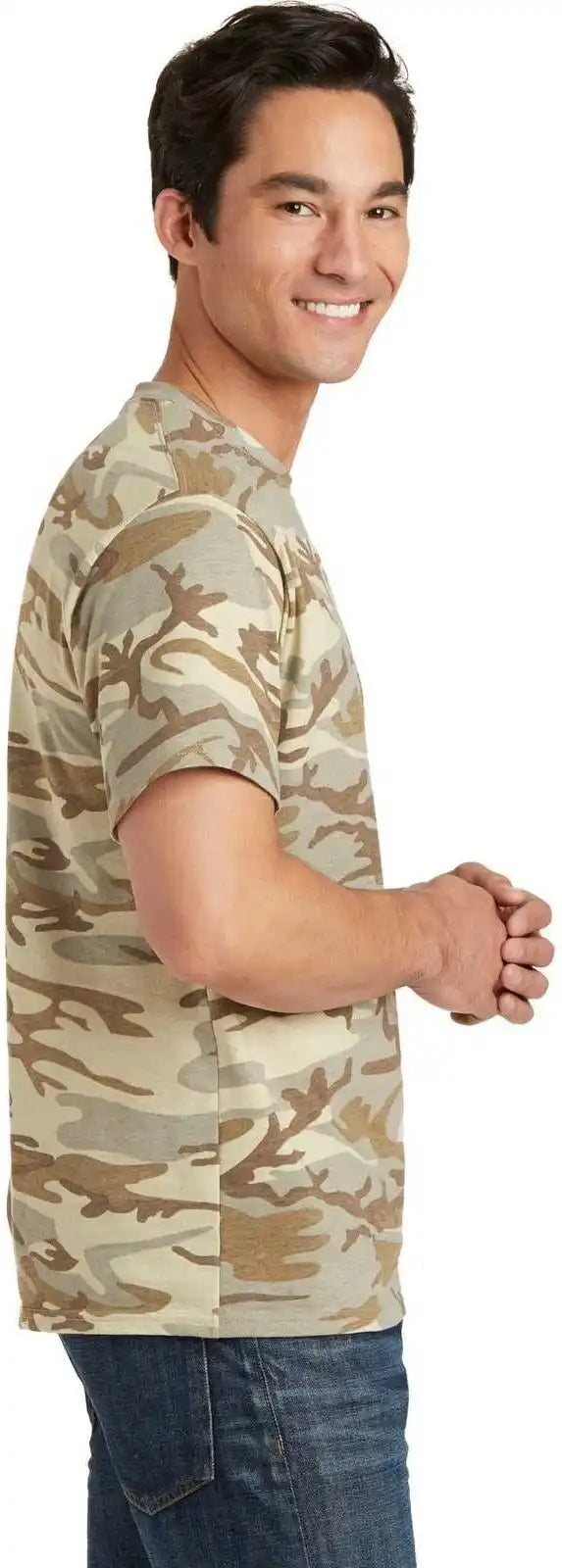 Port &amp; Company Pc54c Core Cotton Camo Tee Desert