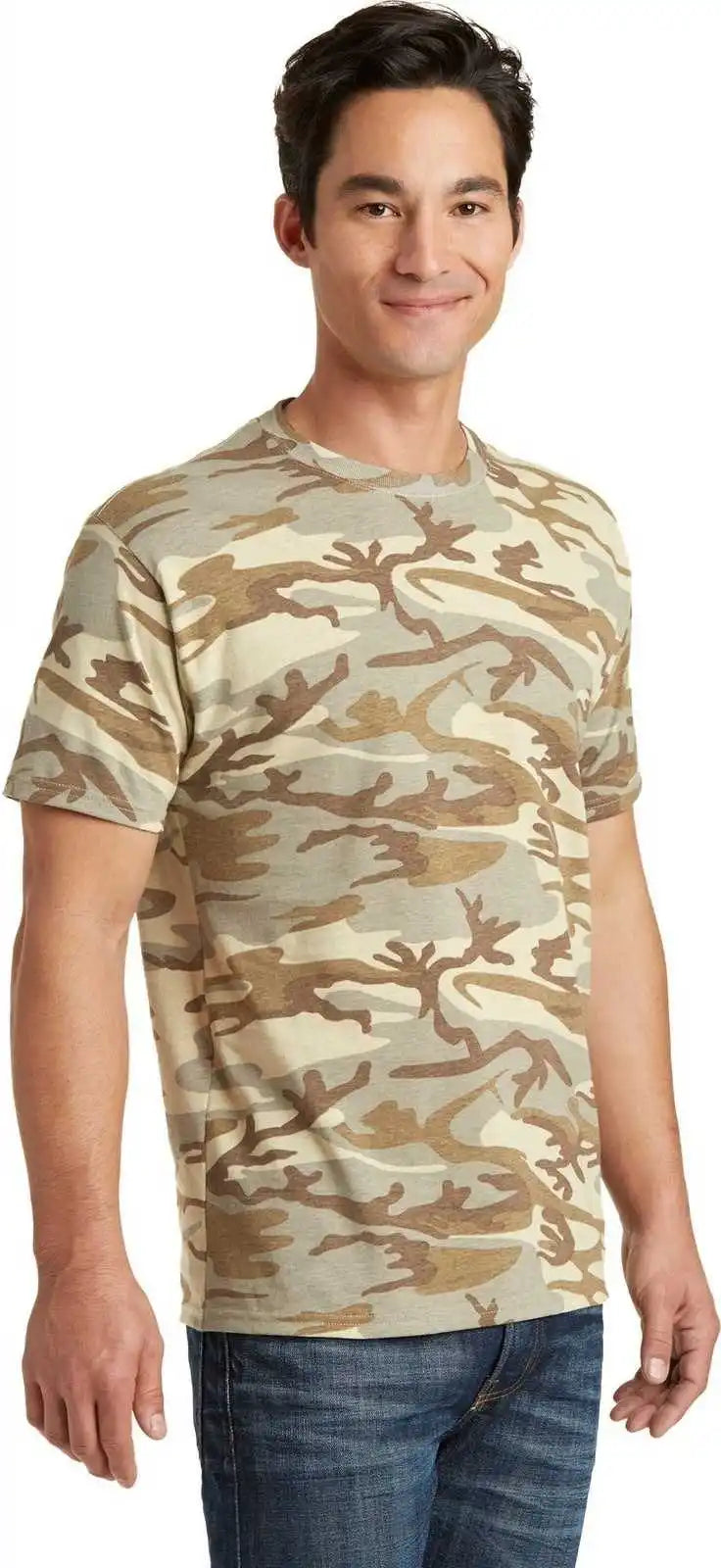 Port &amp; Company Pc54c Core Cotton Camo Tee Desert