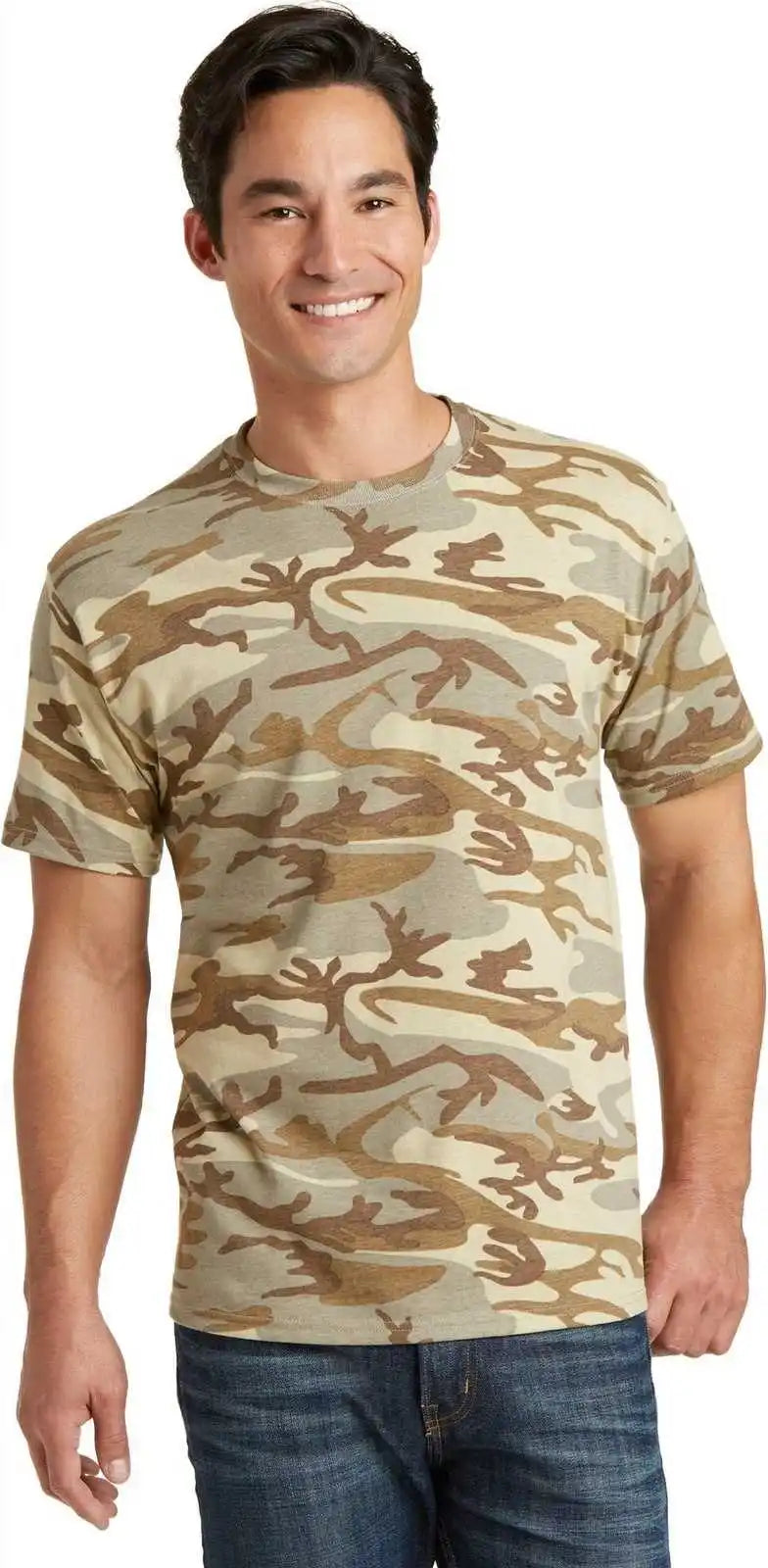Port & Company Pc54c Core Cotton Camo Tee Desert