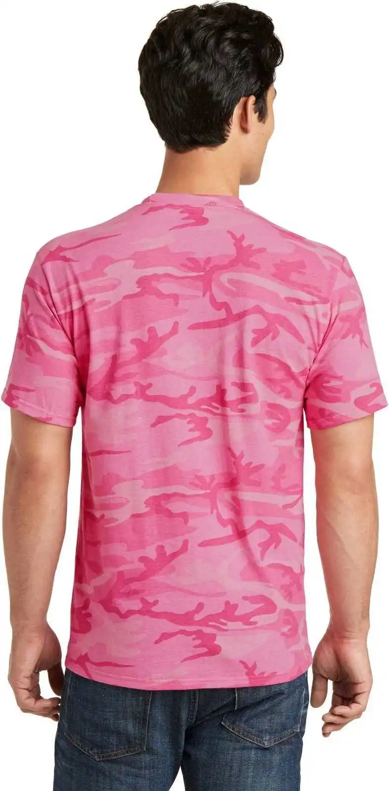 Port & Company Pc54c Core Cotton Camo Tee Pink