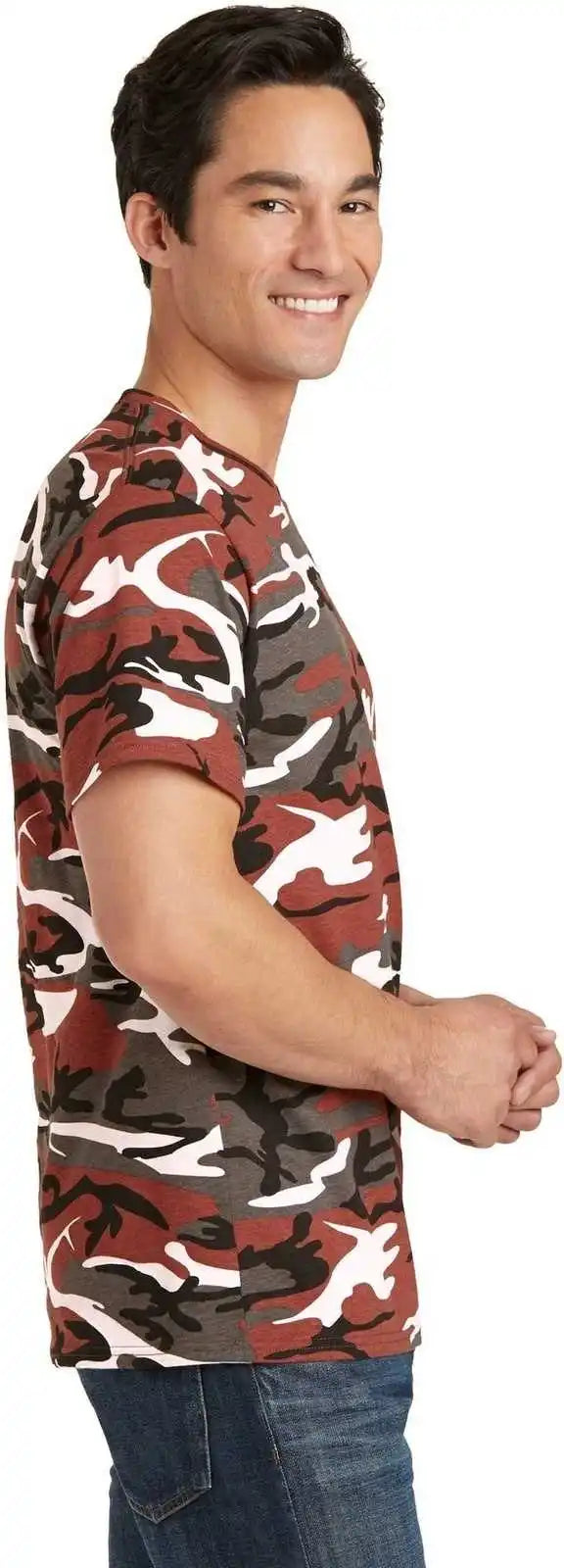 Port &amp; Company Pc54c Core Cotton Camo Tee - Red