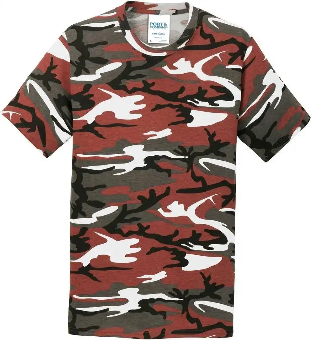 Port &amp; Company Pc54c Core Cotton Camo Tee - Red