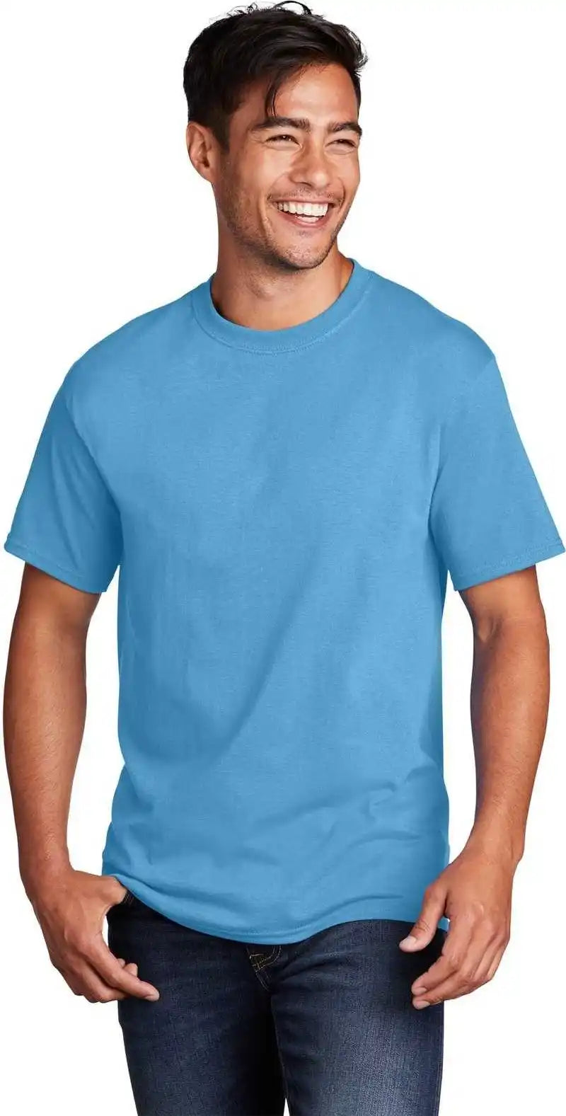 Port &amp; Company Pc54dtg Core Cotton Dtg Tee - Aquatic Blue - Gray / Adult s
