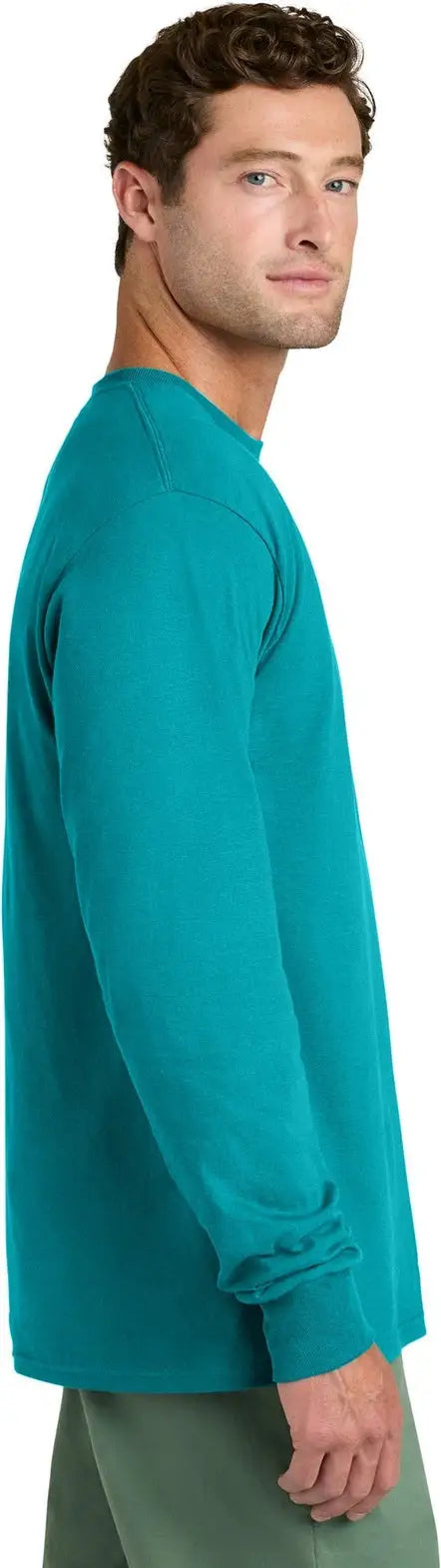 Port & Company Pc54ls co Long Sleeve Core Cotton Tee - Aquatic Blue
