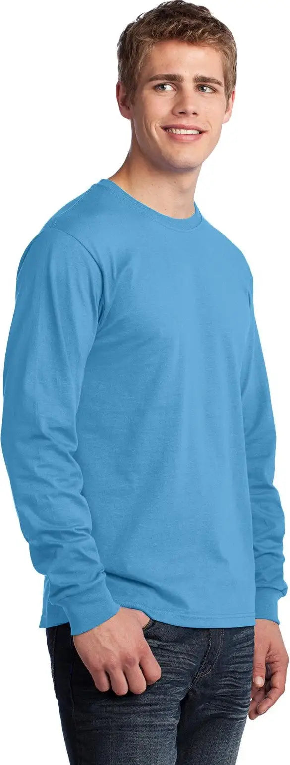 Port & Company Pc54ls co Long Sleeve Core Cotton Tee - Aquatic Blue
