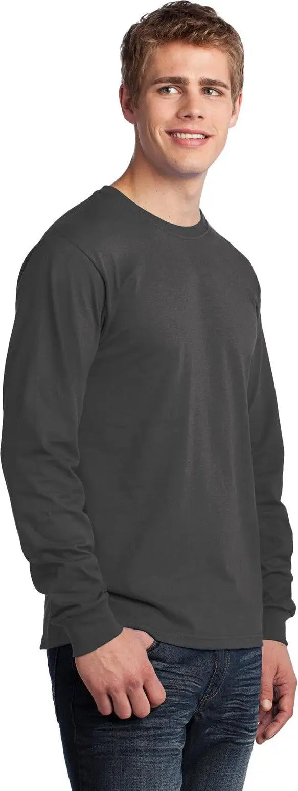 Port & Company Pc54ls co Long Sleeve Core Cotton Tee - Charcoal
